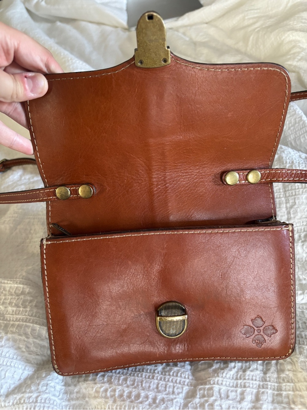 Patricia Nash belizzi braided leather two way crossbody and clutch with COA - Picture 4 of 12
